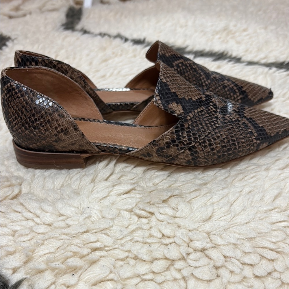 Women's Brown Snakeskin Flats